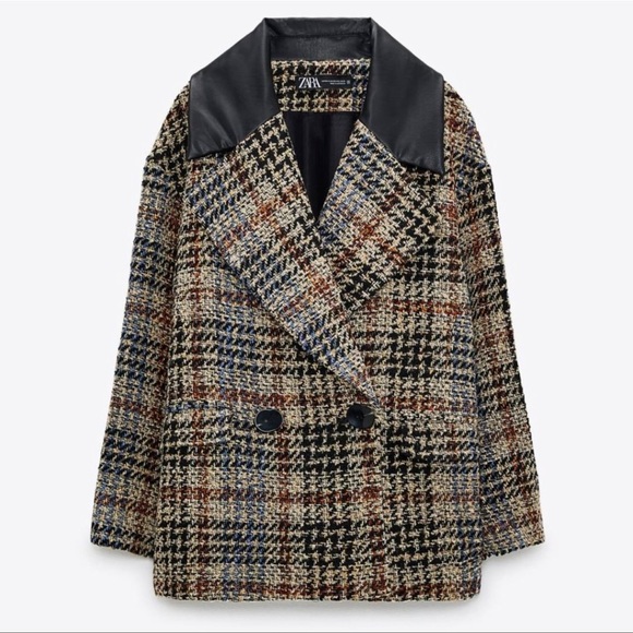 ZARA plaid combination blazer - Picture 2 of 5